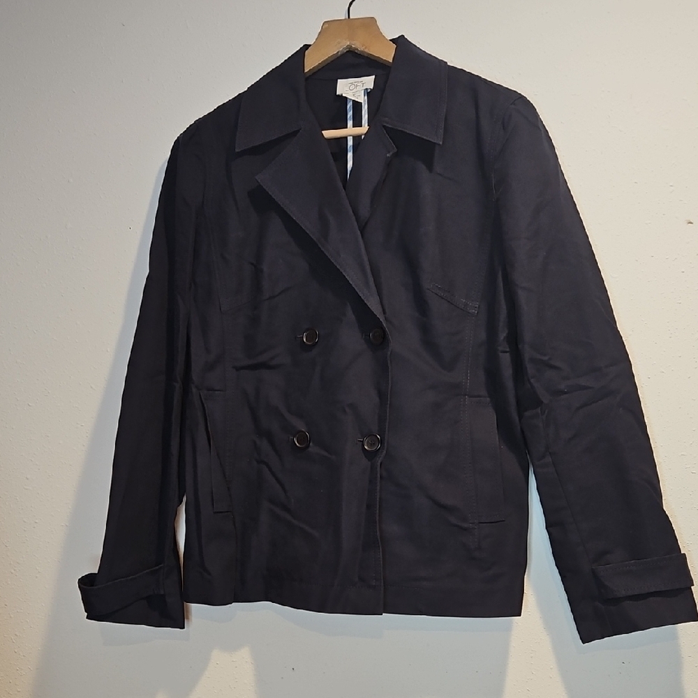 Ann Taylor LOFT Navy Double-Breasted Pea Coat Jacket Blazer Sz. 10